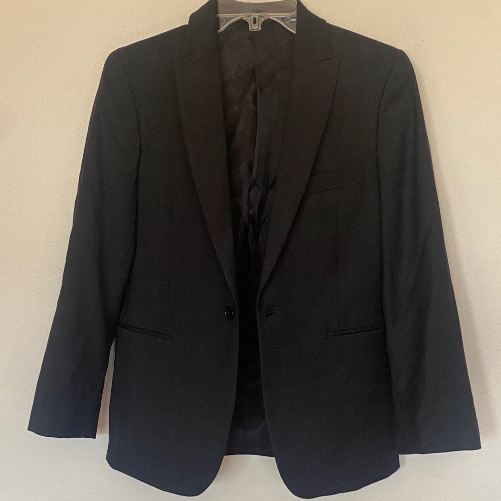 John Varvatos Black Tailored Single-Button Blazer